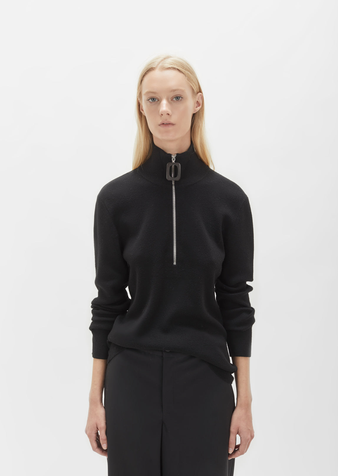 Ribbed Merino Zip Turtleneck by J.W. Anderson- La Garçonne
