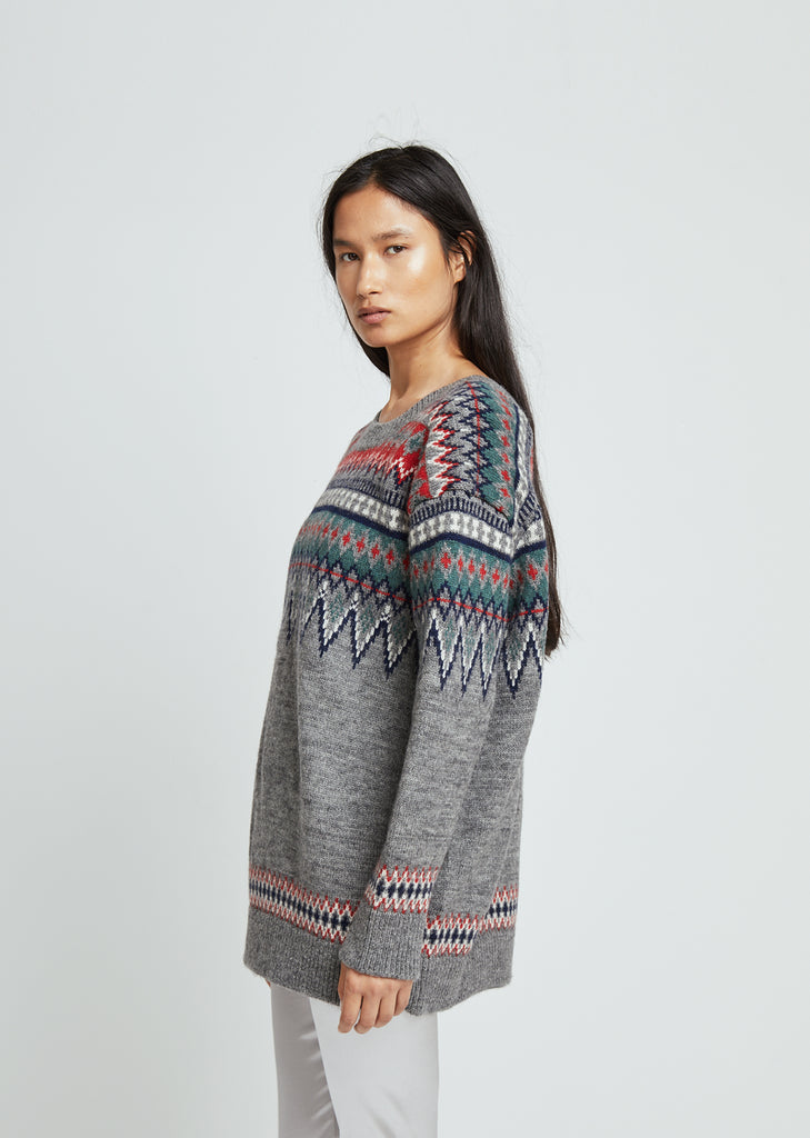 Wool Mix Jacquard Sweater