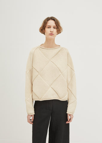 Cotton Merino Entrelac Sweater