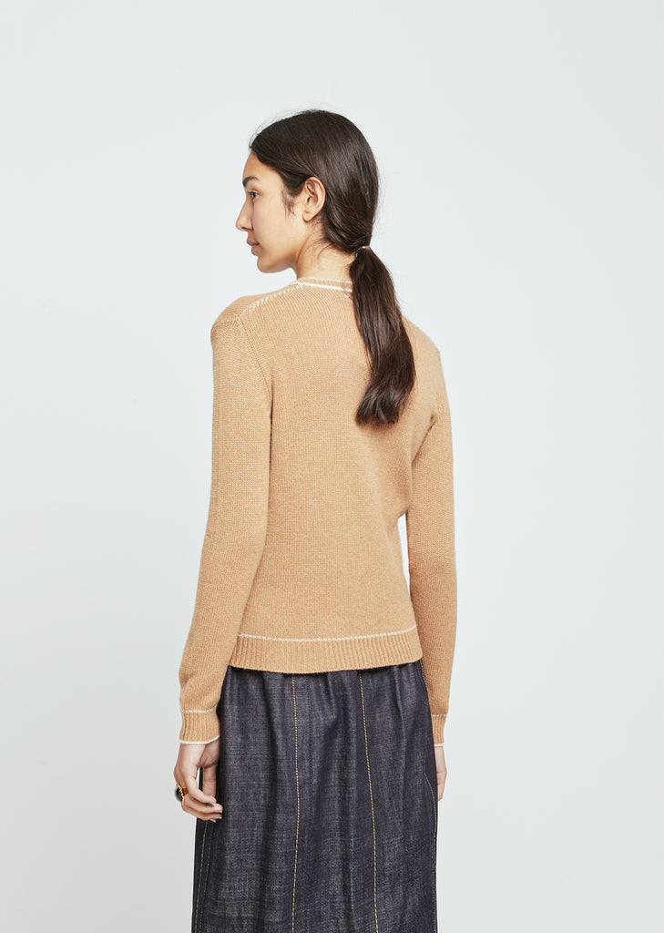 Cashmere Contrast Stitch Sweater
