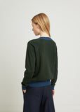 Contrast Trim Side Button Sweater