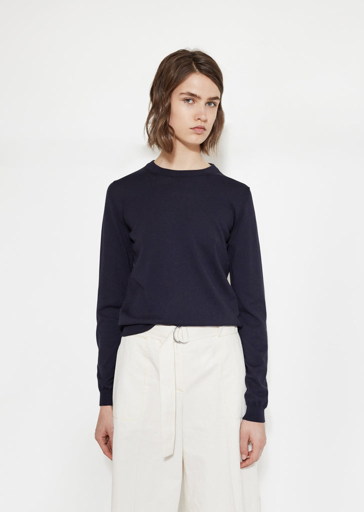 Cotton Elbow-Patch Sweater