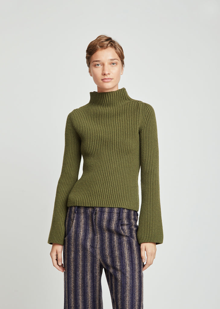 Chunky Turtleneck Wool Sweater