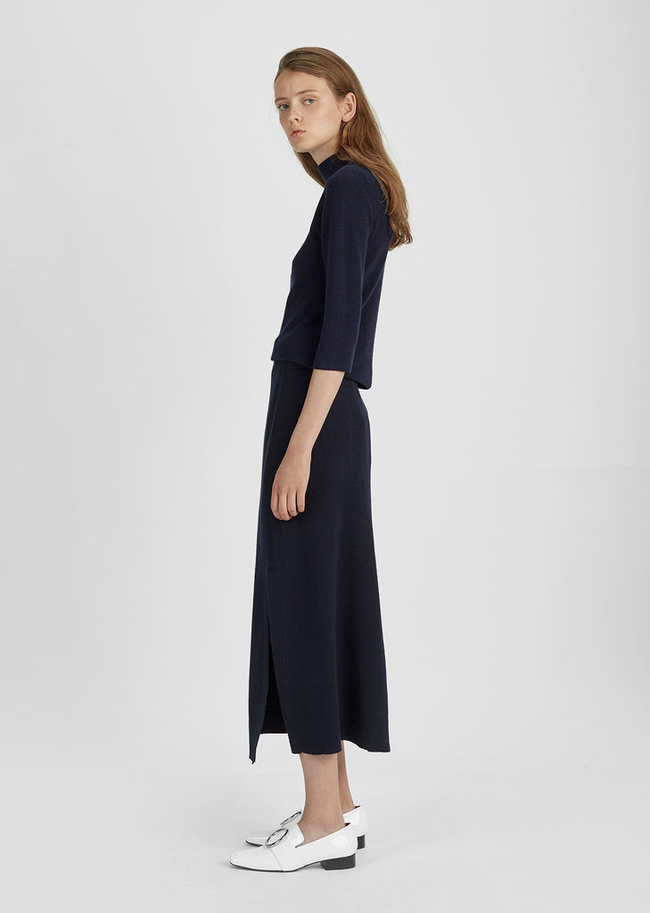 Wool Cashmere Midi Skirt