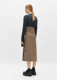 Double Faced Wool Houndstooth Wrap Skirt