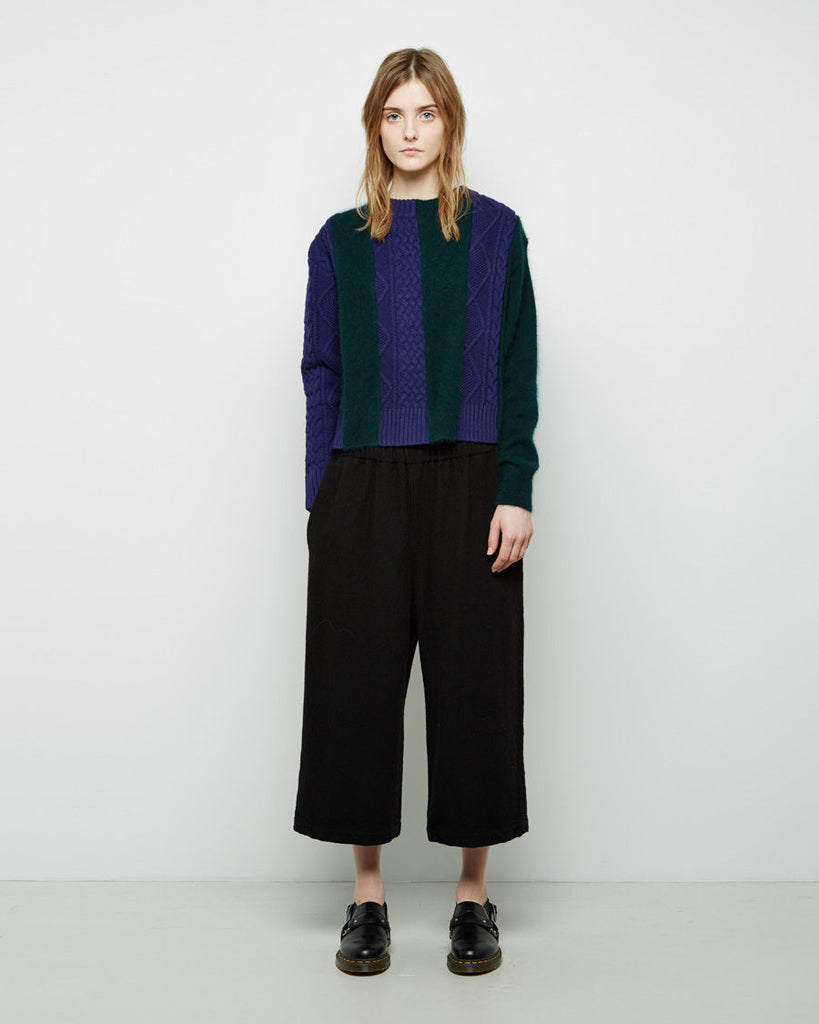 Bi-Color Striped Knit Pullover
