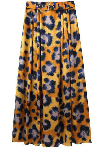 Leopard Silk Skirt