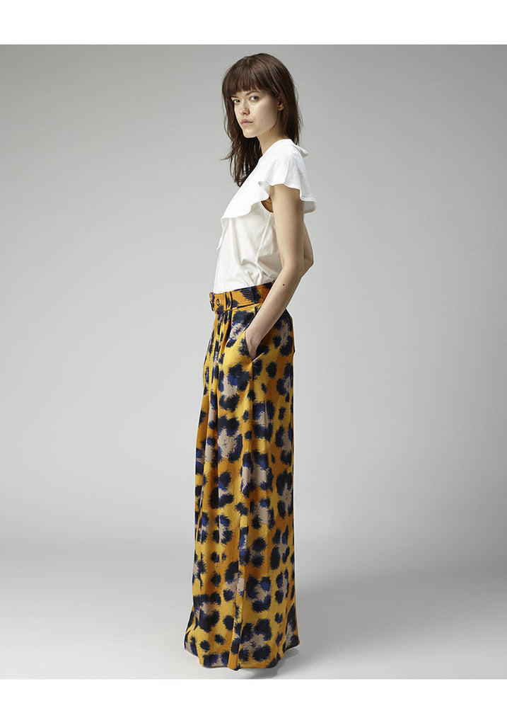 Leopard Silk Skirt