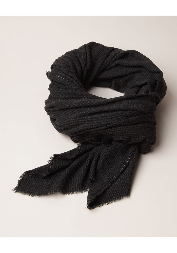 Checked Wool-Gauze Scarf