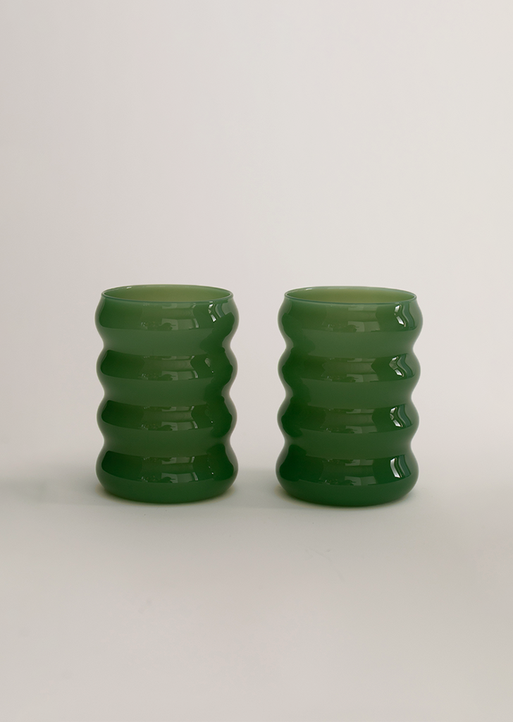 Opaque Ripple Cup (Set of Two) — Jade