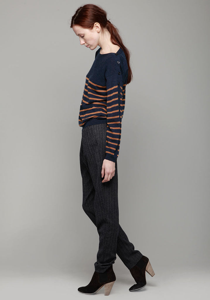 Boatneck Striped Pullover