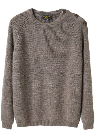 Button Crewneck Sweater