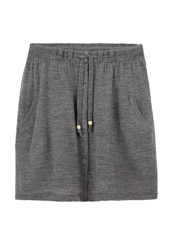 Buttoned Drawstring Skirt