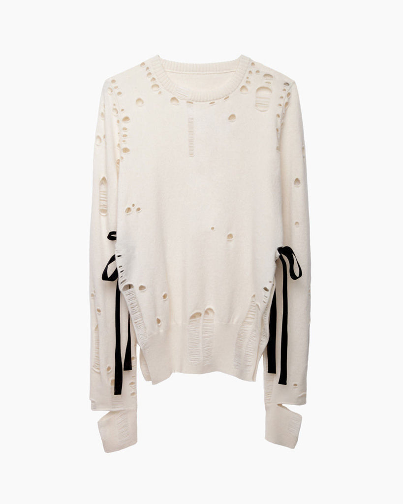 Distressed Cashmere Pullover