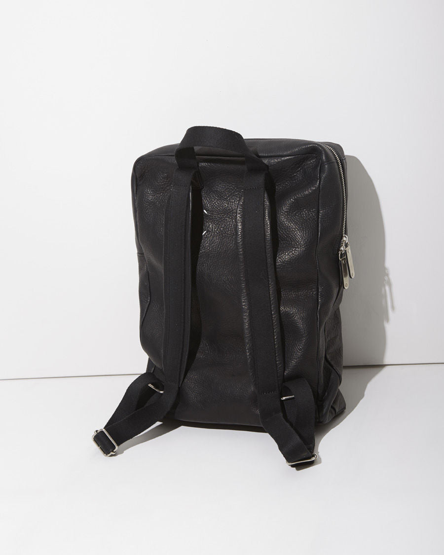 boxy leather backpack Square Leather Backpack – La Garçonne
