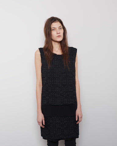 Layered Check Jacquard Dress