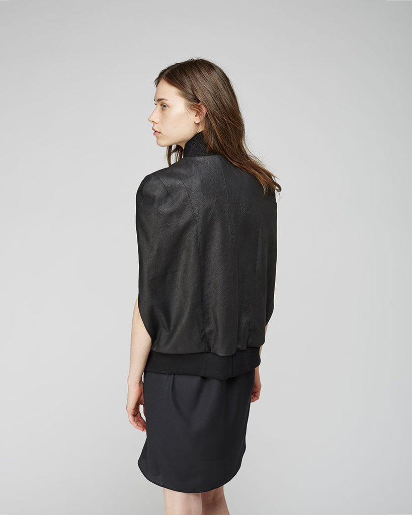 Leather Bomber Cape