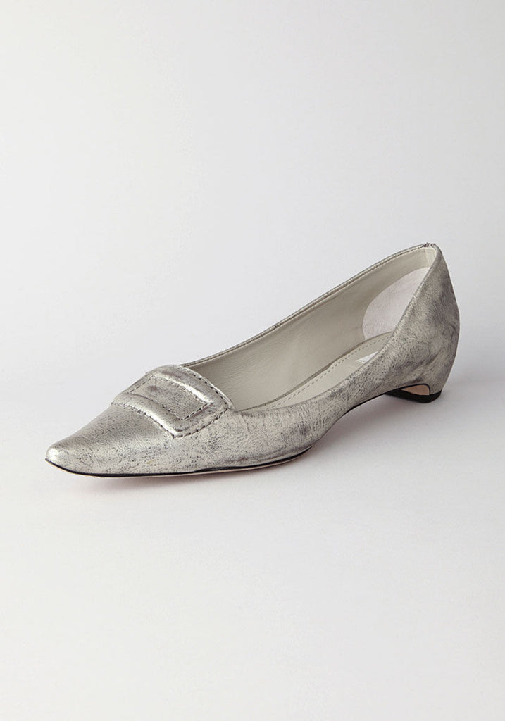 Pointy Toe Flat w/ Covered Buckle
