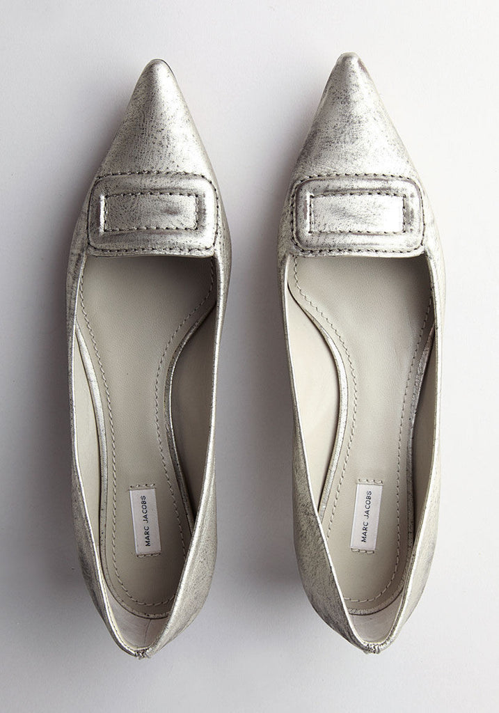Pointy Toe Flat w/ Covered Buckle