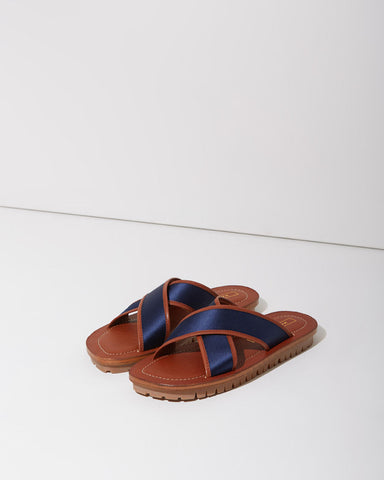 Sateen Criss-Cross Strap Sandal