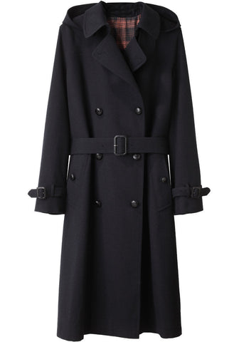Hooded Wool Trench