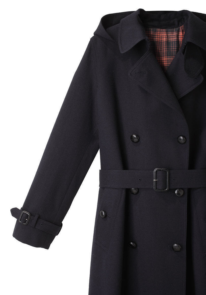 Hooded Wool Trench