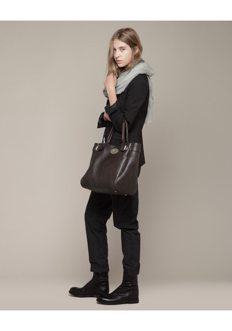 Mulberry Classic Bayswater Tote in Black Natural Vegetable Tanned Leather -  SOLD