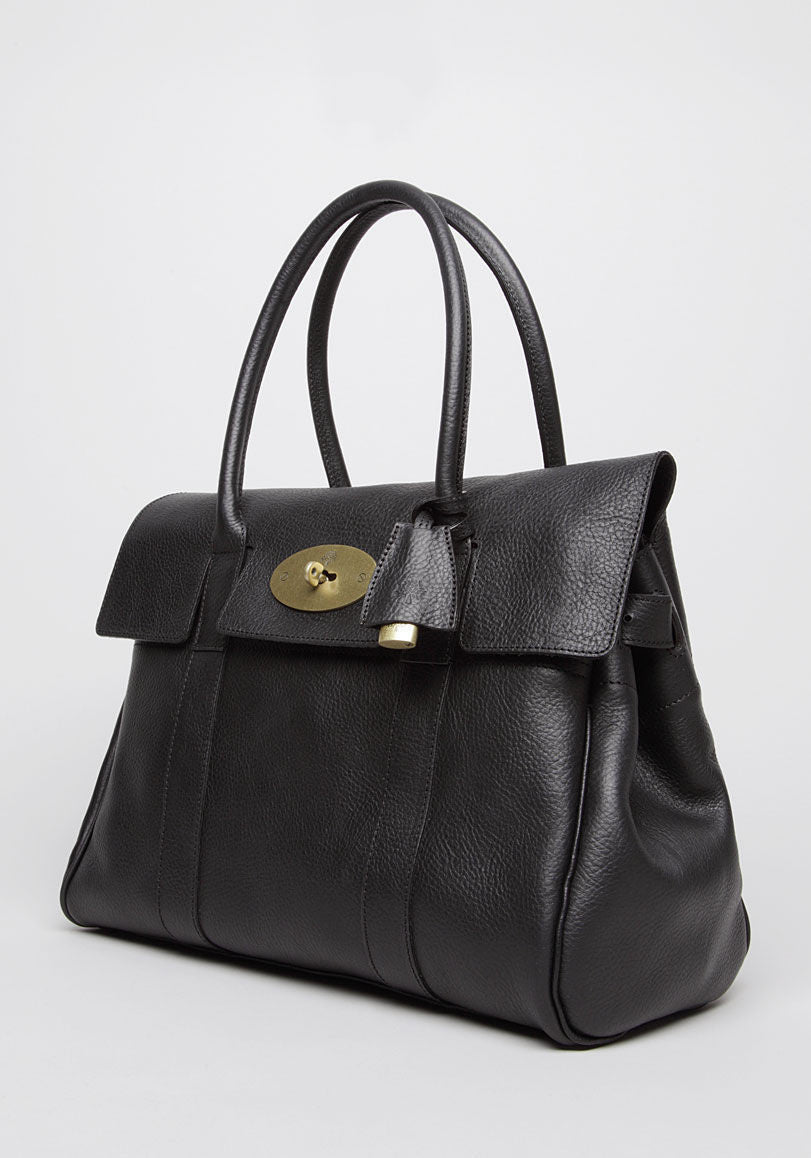Mulberry Classic Bayswater Tote in Black Natural Vegetable Tanned Leather -  SOLD