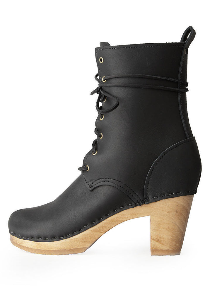 Lace-Up High Heel Boot