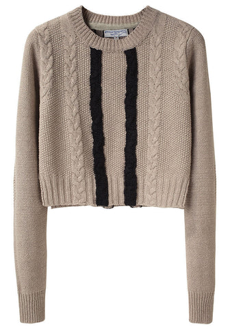 Cropped Cable Pullover