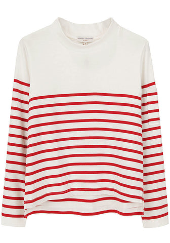 Cropped Red Stripe Top