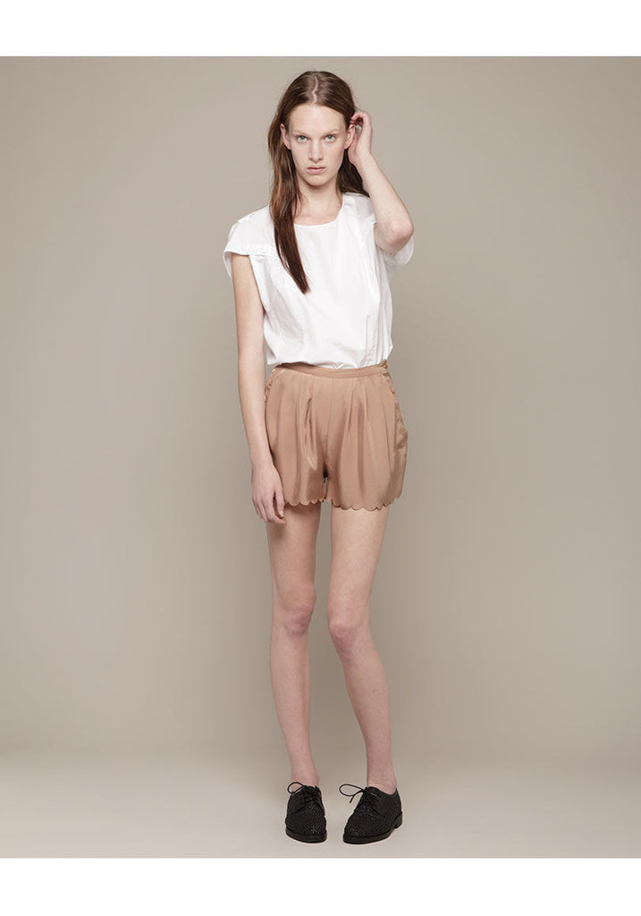 Pleated Scallop Short
