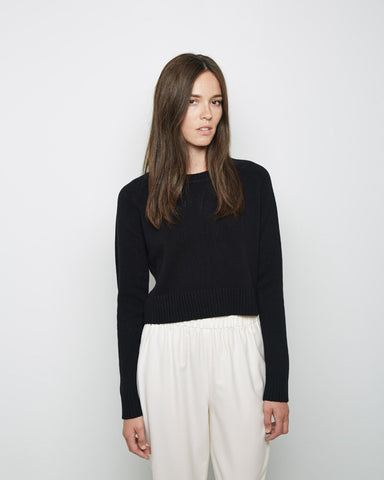 Cropped Merino Knit Pullover