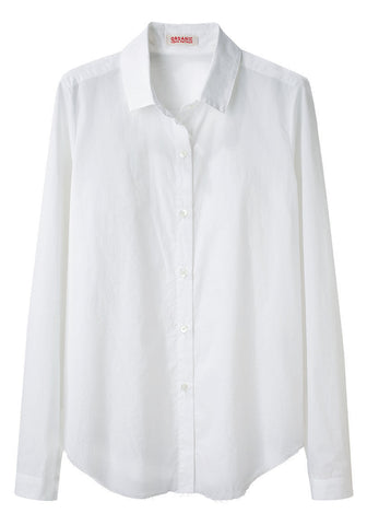 Raw Hem Poplin Shirt