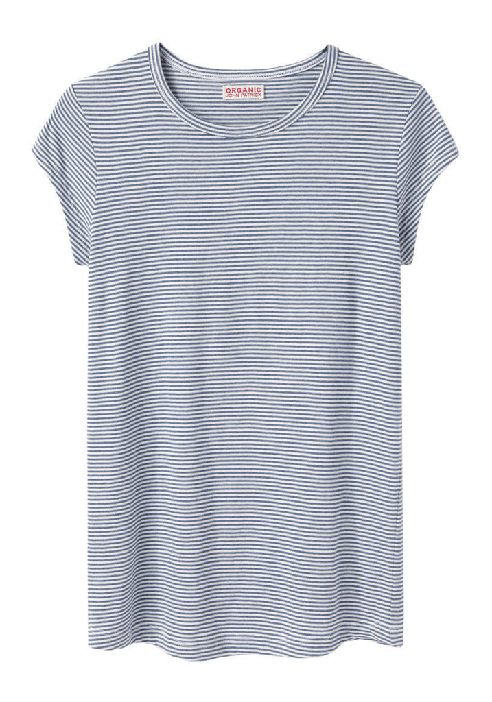 Striped Short Sleeve Shirttail