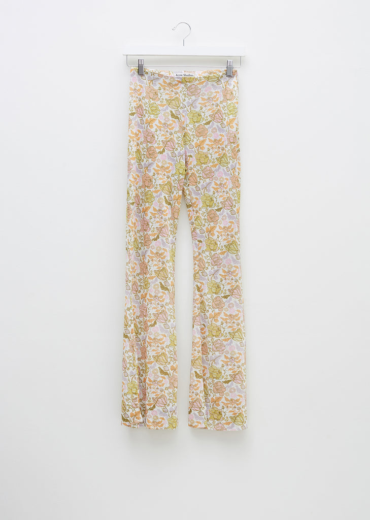 Lurex Flared Floral Trousers