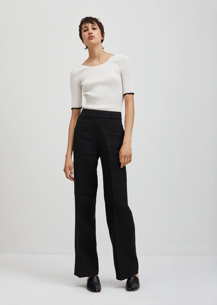 Marcelle Raw Zippered Trousers