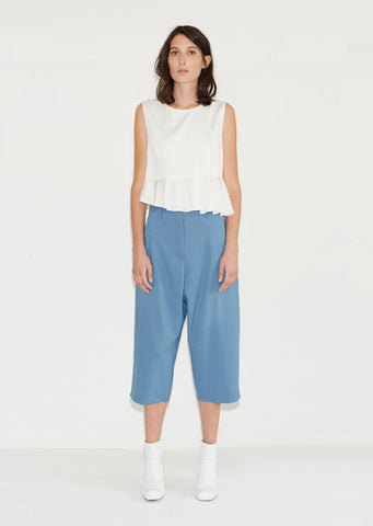 Back Pleat Cropped Trouser