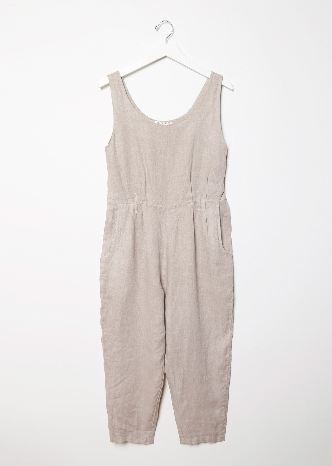 Kapoeta by Ambica - Black linen dungarees with beaded accents
