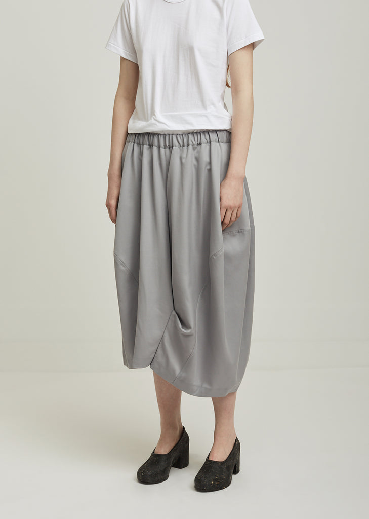 Wool Twill Formal Wide Leg Cropped Pants