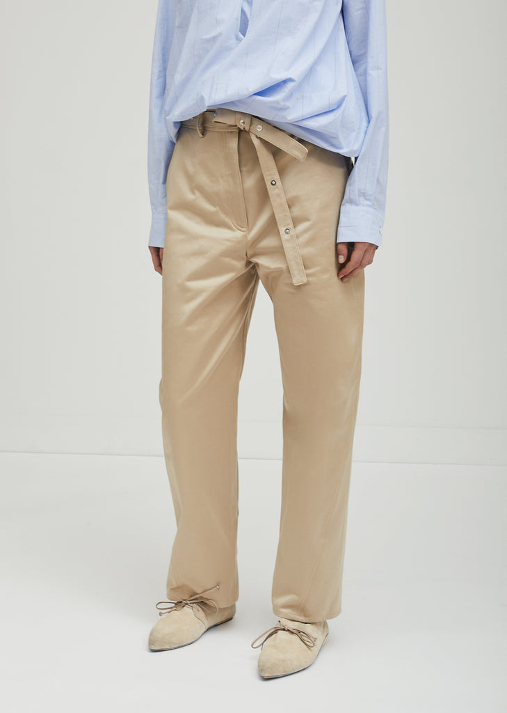 Belted Cotton Trousers