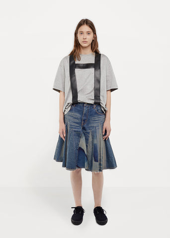 Garment Treated Denim Skirt by Junya Watanabe - La Garçonne