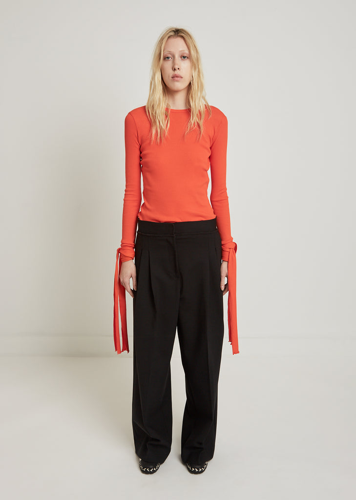Exposed Seam Wide Leg Trousers