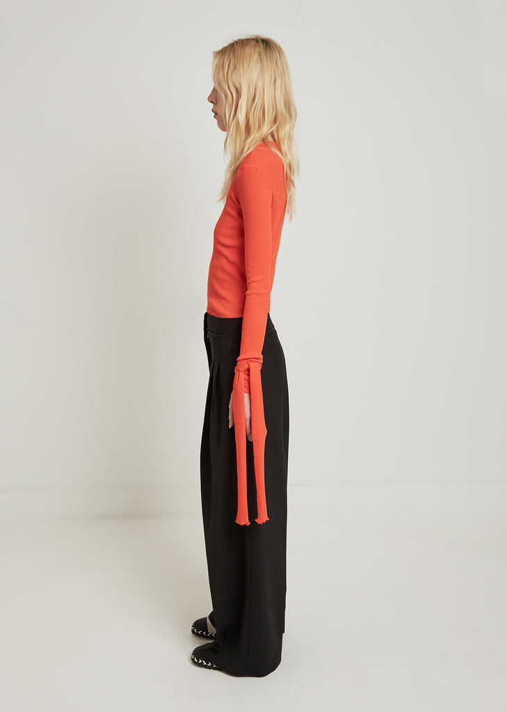 Exposed Seam Wide Leg Trousers