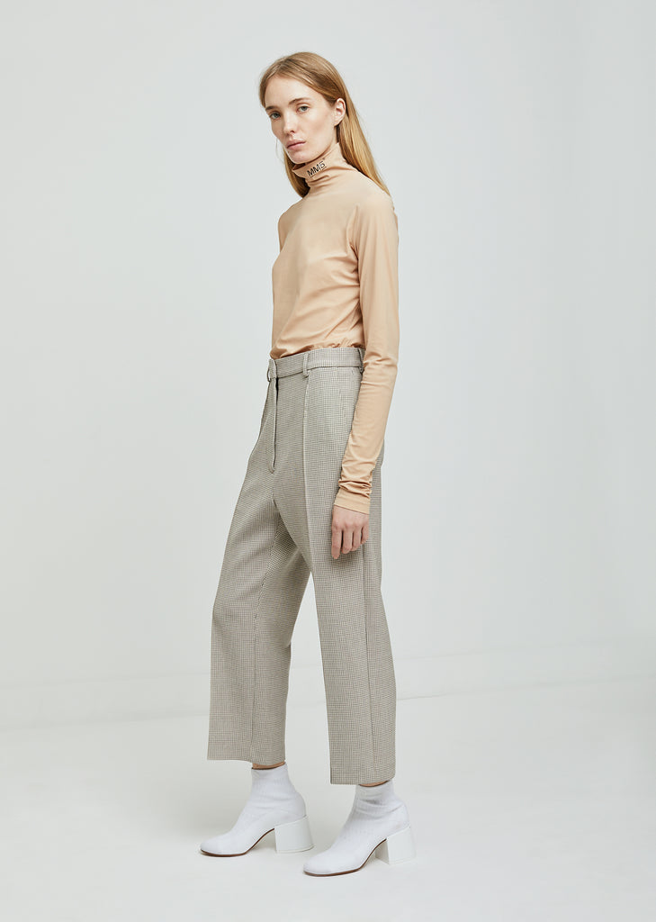 Bonded Jersey Check Trousers