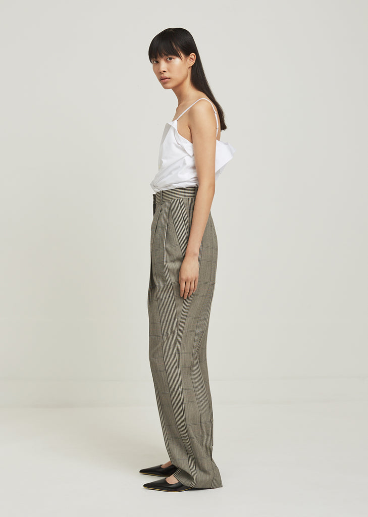 Over Check Wool Trouser