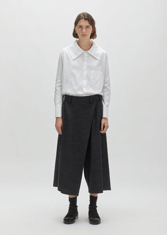 Wool & Cotton Wrap Front Trouser