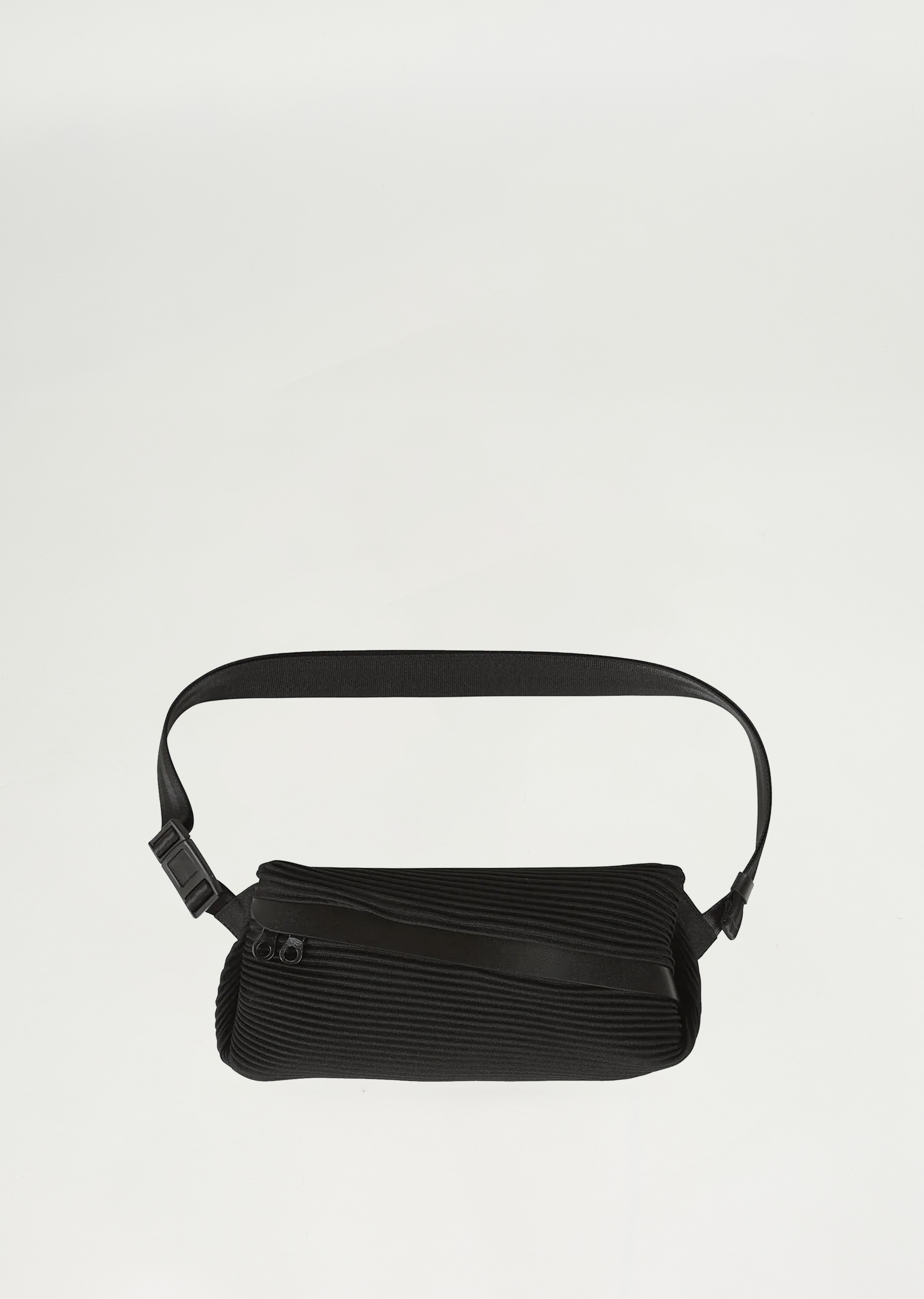 Bias Pleats Waist Bag — Black – La Garçonne Bias Pleats Waist Bag — Black – La Garçonne