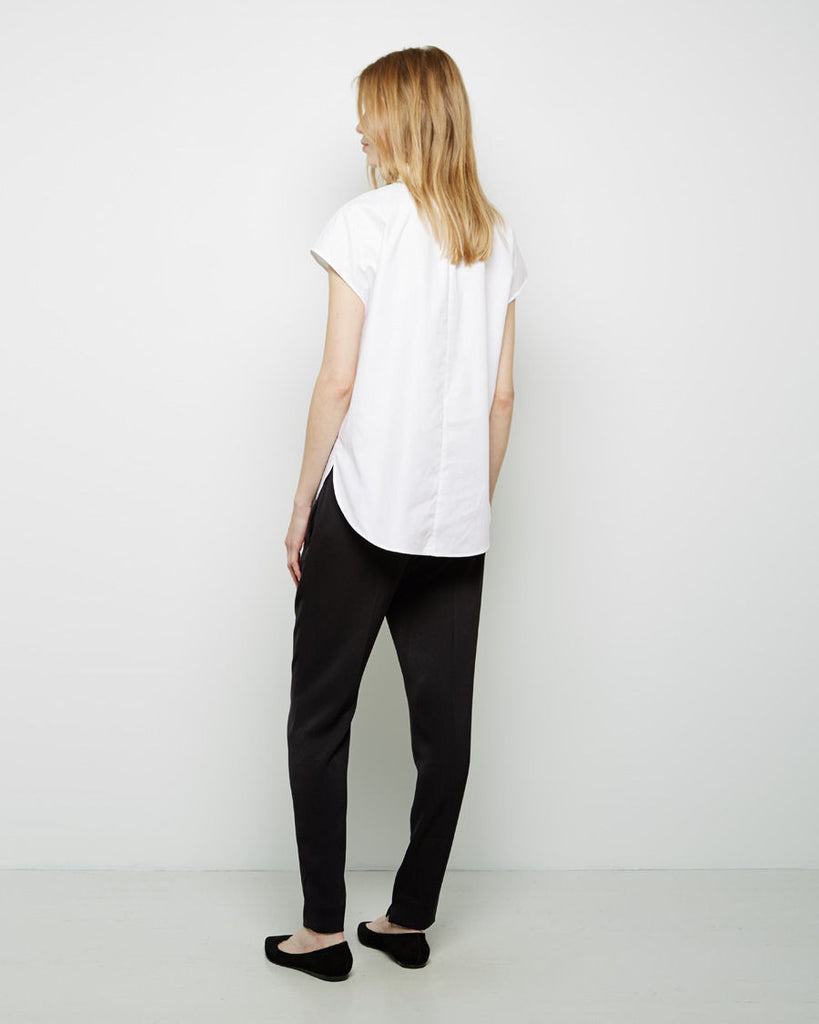 Tapered Trouser With Smocked Charmeuse Waistband