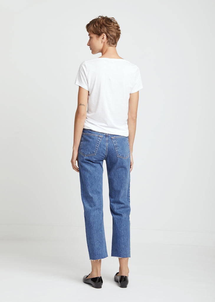 High Rise Stove Pipe Crop Jeans